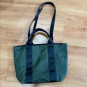 Fabletics Nylon Green Tote Bag with Black Straps